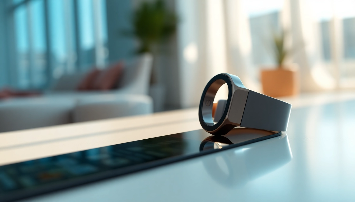Showcasing a Health Ring designed for wellness tracking with a sleek, modern look.