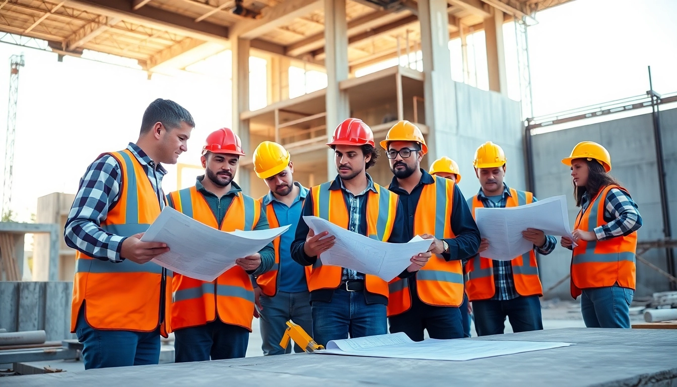 Engaged trainees participating in construction training programs at a job site.