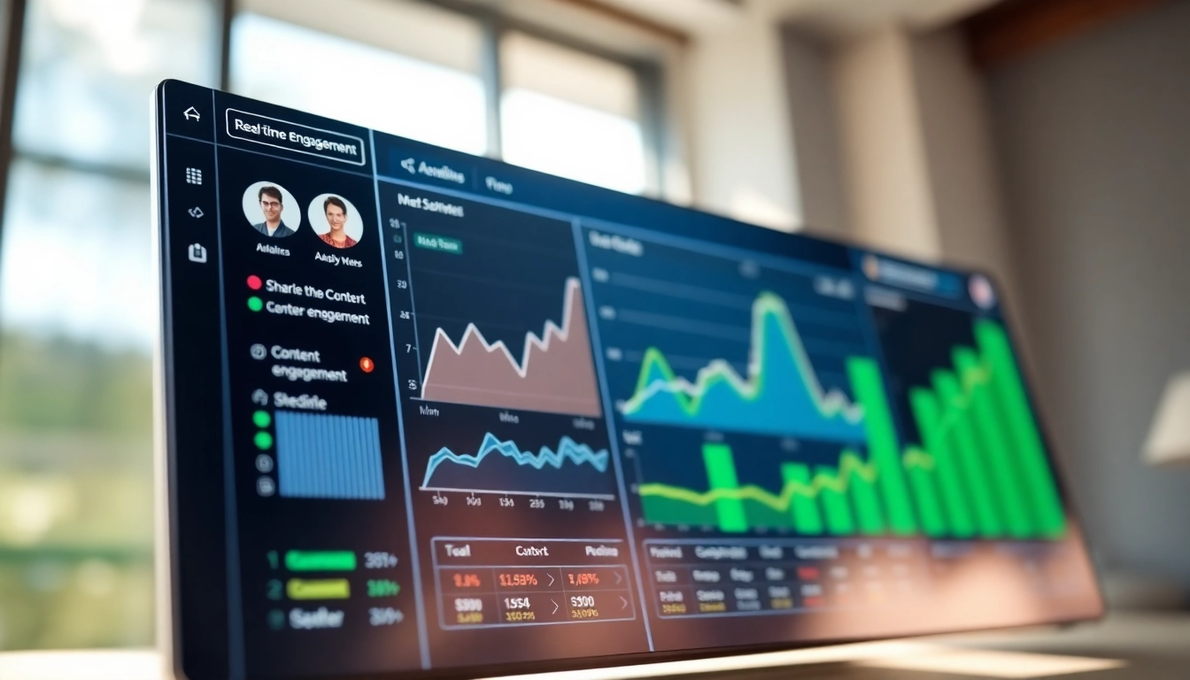 Track content engagement analytics displayed on a vibrant digital dashboard.