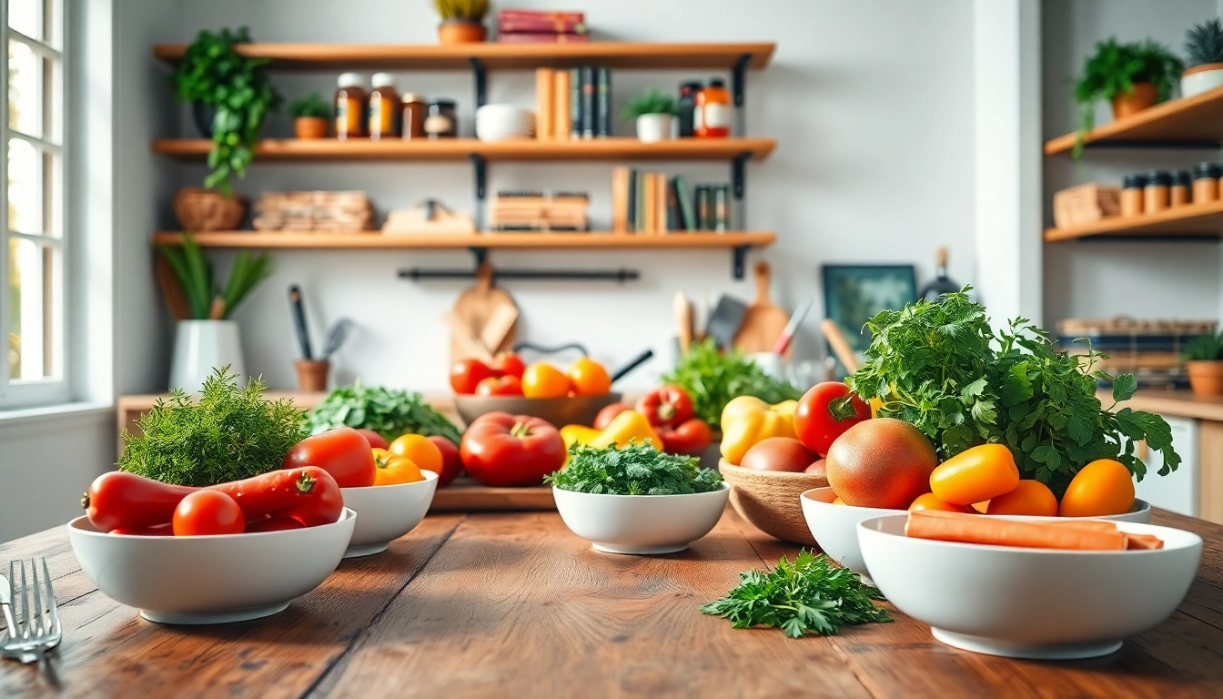 Experience dishfacts with this inviting culinary workspace showcasing fresh ingredients and vibrant dishes.