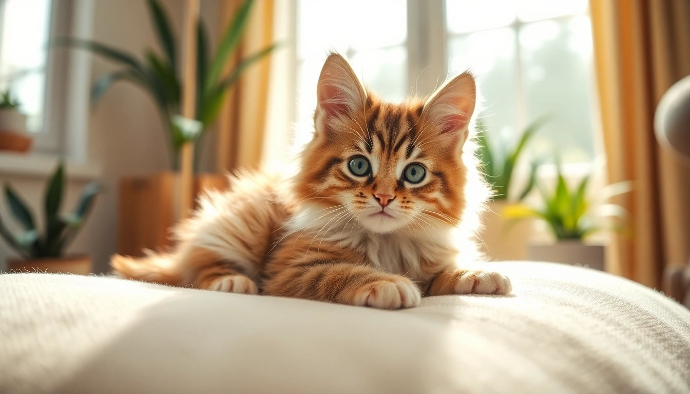 Adorable Maine Coon kittens for sale resting comfortably and basking in sunlight.