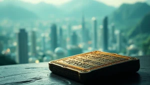 Illustrating the essence of www.trilgameshproject.com with an ornate tablet and futuristic cityscape.