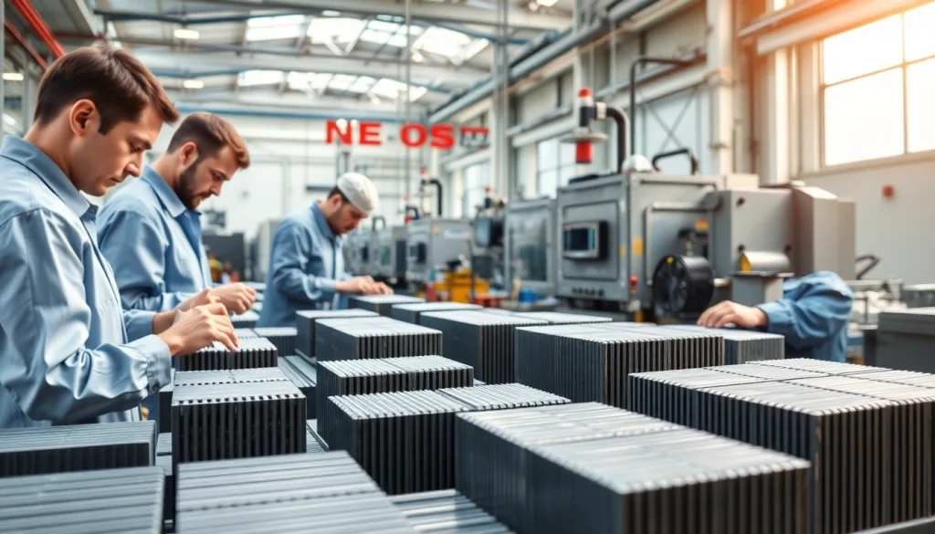 Highlighting a skilled NdFeB magnets manufacturer in china in a modern factory.