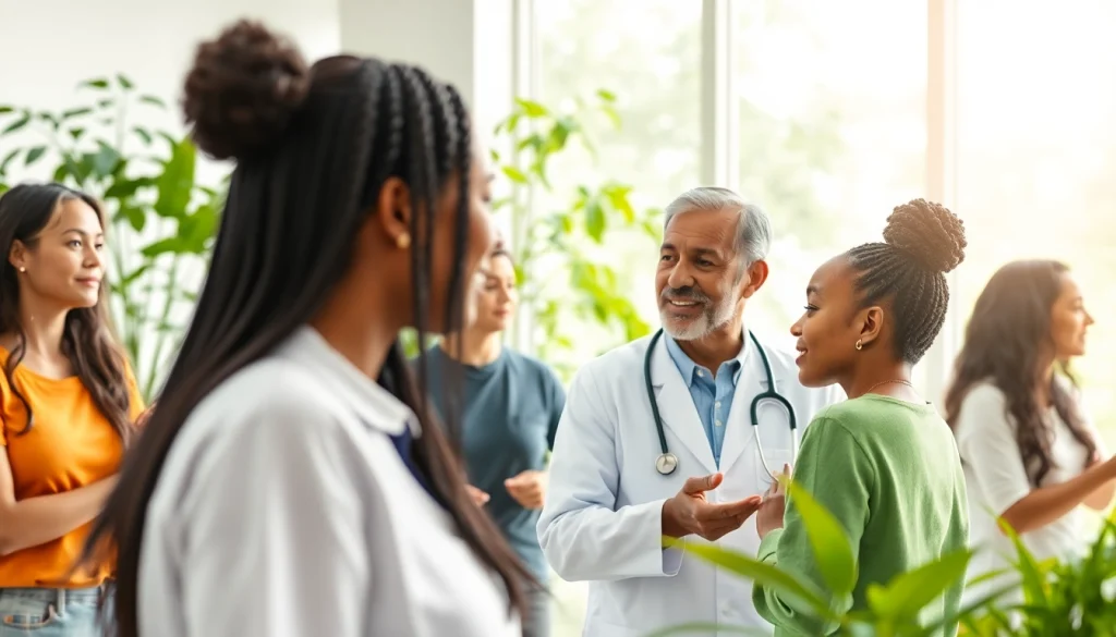 Engaging healthcare scene promoting Health through consultation and wellness activities.