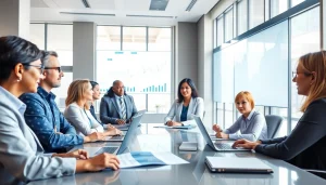 Engaging team on wealth management San Antonio discussing strategies in a modern office.