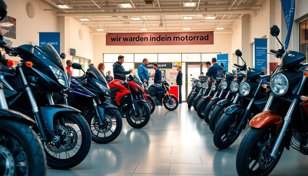 Wir kaufen dein motorrad in einem einladenden Motorradgeschäft mit freundlichem Personal.
