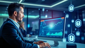 Modern financial and betting platform scene showcasing online insurance and gambling in 2025 with high-tech digital interfaces