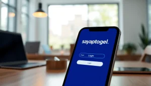 Masuk ke sayaptogel login di layar smartphone yang modern dan berwarna menarik.
