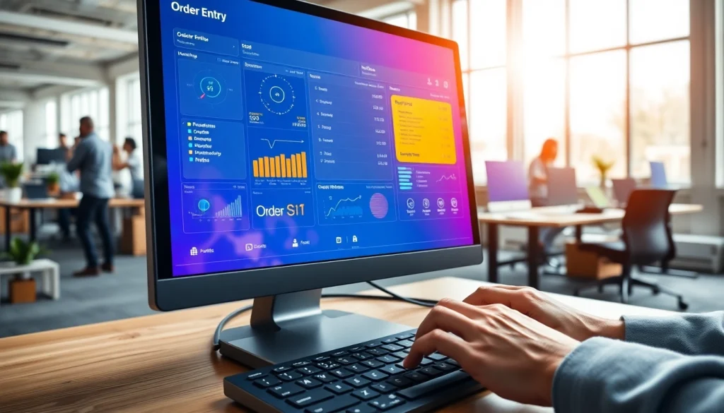 Effizientes Order Entry System auf einem Computerbildschirm in moderner Büroumgebung
