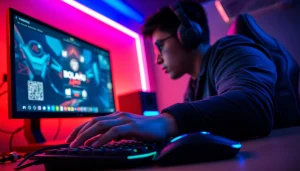 Masuk ke bolahiu login game dengan fokus gamer dan latar belakang setup gaming yang cerah.