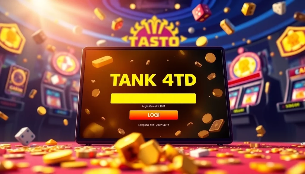 Masuk ke tank4d login toto slot dengan antarmuka yang menarik dan simbol judi yang mengasyikkan.