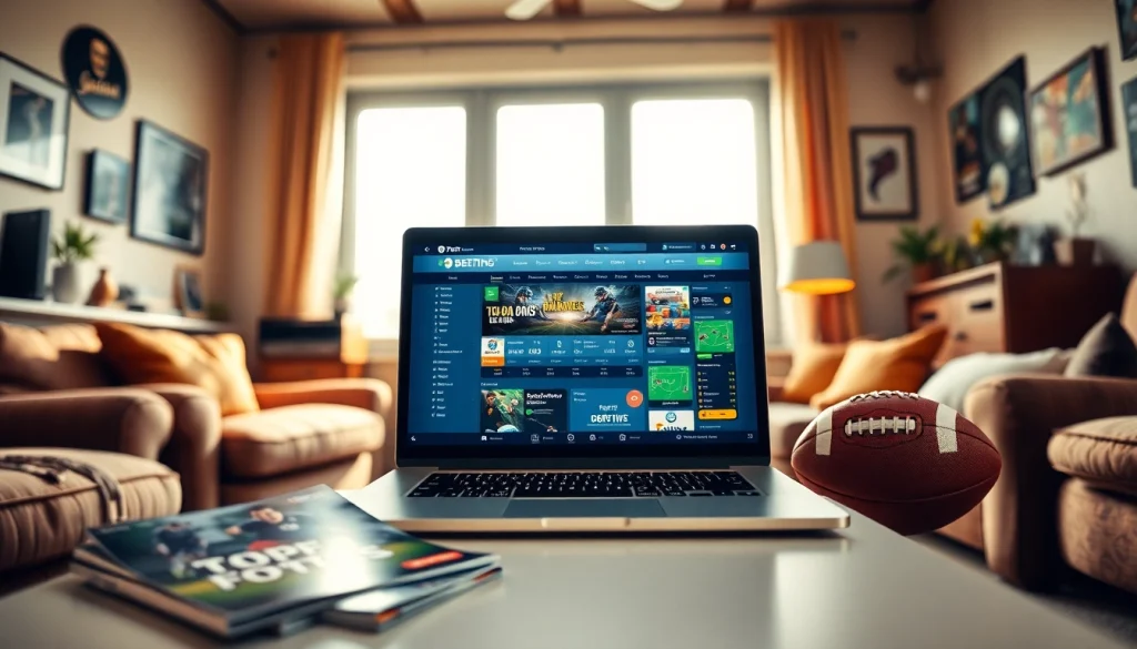 Engaging visual of the best sports betting sites for Mexico on a laptop in a cozy setting.