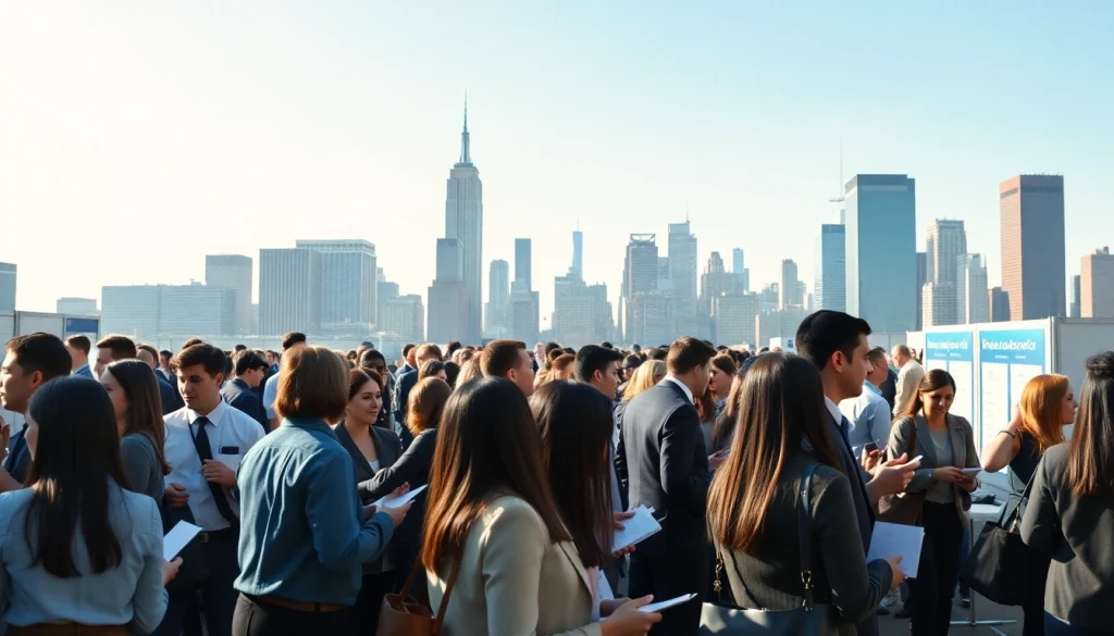 Connect with opportunities through free job post new york showcasing networking in NYC job fair.