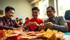 Gambarkan pengalaman bermain diantogel yang seru dengan pemain menunjukkan kegembiraan.