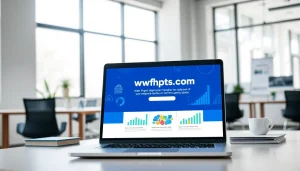 Highlighting user engagement with https://fhpts.com on a modern laptop in a professional office.