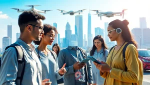 Engaging scene of technology integration at https://mohamedmmblog.tech illustrating AI and IoT in a smart city.