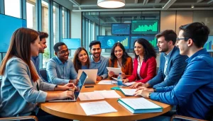 Explore new hire jobs in a vibrant office setting with eager job seekers collaborating.