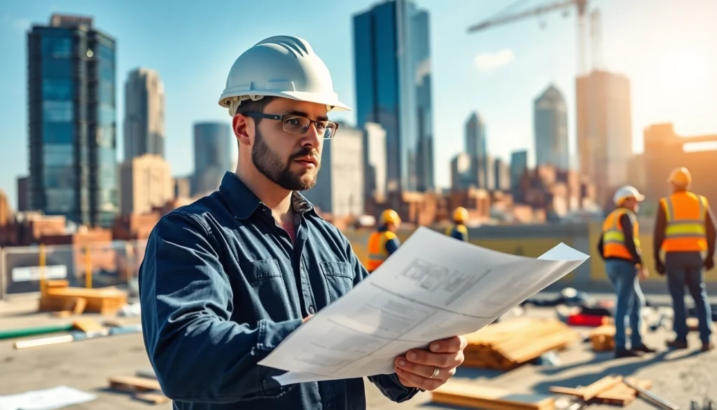 New York General Contractor supervising a busy construction site in NYC.