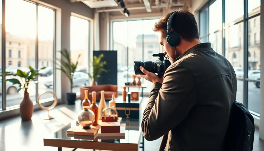 Commercial photographer capturing products in Milan studio