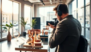 Commercial photographer capturing products in Milan studio