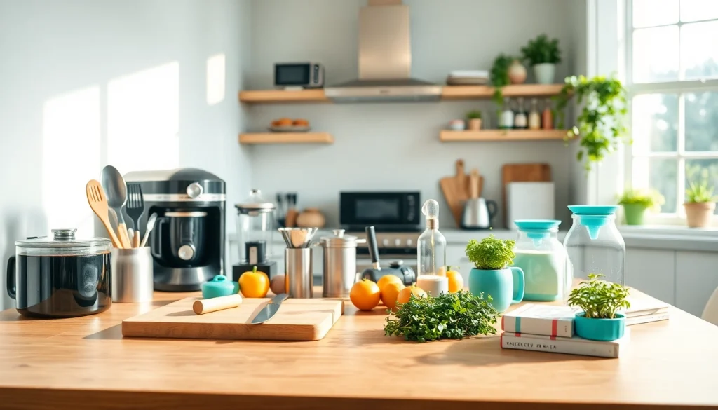 Showcase of kitchen gadgets NZ arranged alluringly on a countertop, inviting culinary creativity.