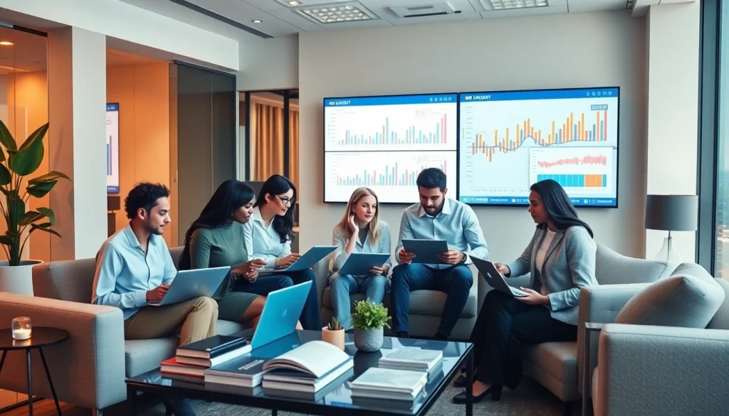 VAT Return Filing session in a modern Dubai office with diverse professionals collaborating on financial reports.