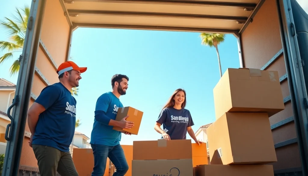 San Diego Moving Company team professionally assisting a family with their move.