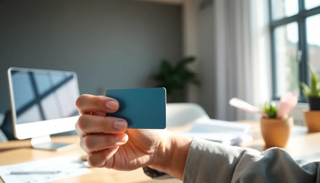 신용카드 현금화에 대한 전문가의 활동을 보여주는 비즈니스 장면.