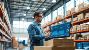 Optimize logistics with a logistics manager overseeing 3PL operations in a high-tech warehouse.
