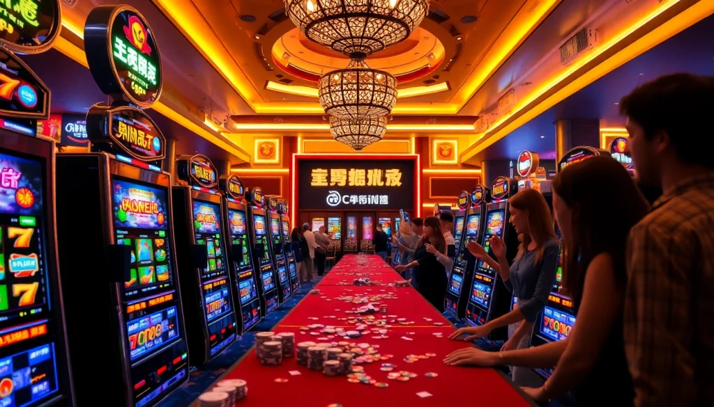 Play and win in the 슬롯커뮤니티 at an exciting casino with vibrant slot machines.