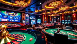 Experience the excitement of gambling at VN88 with vibrant casino scenes.