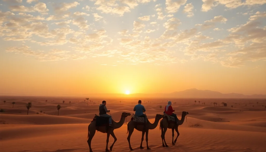 Marrakech camel ride and quad biking adventure in the stunning Agafay Desert at sunset.