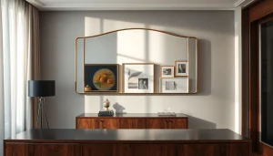 Showcase of bespoke mirrors at https://merithome.co.uk in a stylish living room.