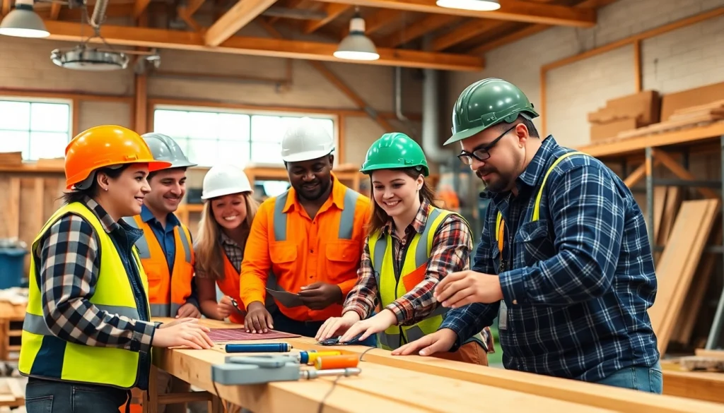 Construction apprenticeships carolinas participants engaging in teamwork and hands-on training.