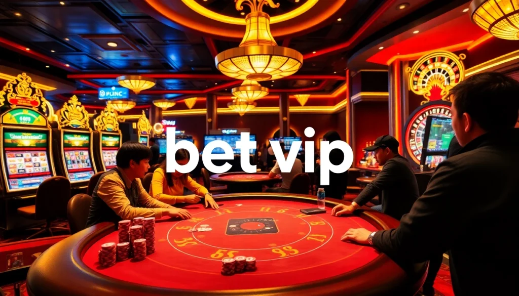 Người chơi Bet VIP tận hưởng một ván poker đầy hồi hộp tại bàn casino cược cao với bầu không khí sống động.