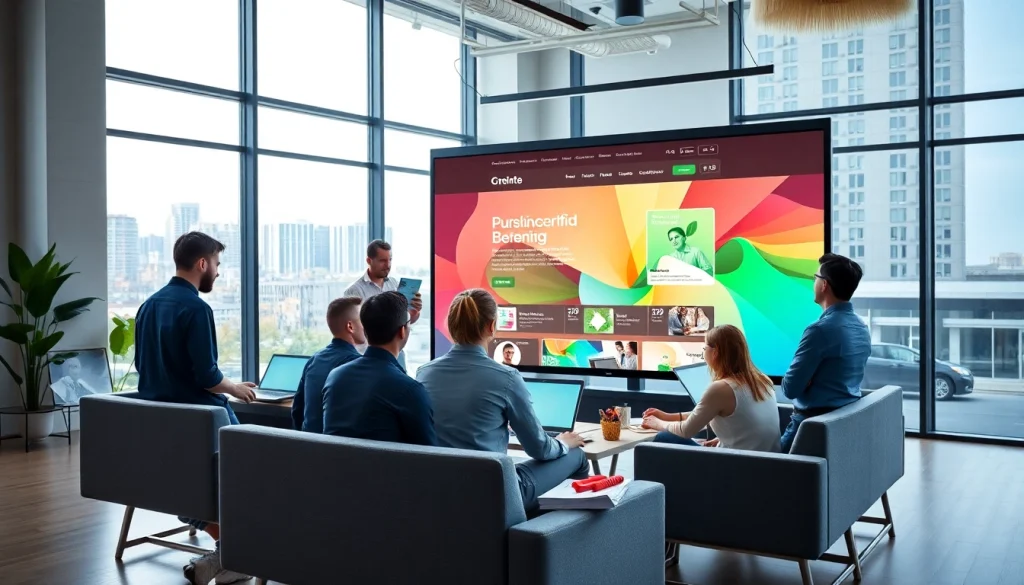 Designing innovative fort myers web design in a vibrant studio environment.