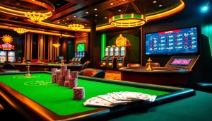 Rasakan sensasi obraltoto dengan meja kasino yang berwarna-warni dan keping poker yang menang dalam suasana permainan yang seru.