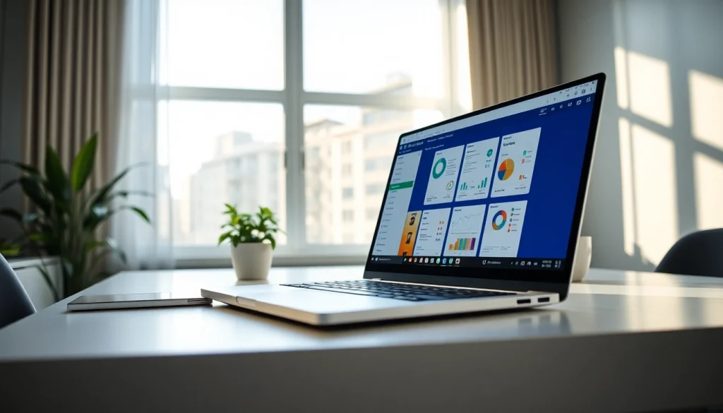 WPS下载 in a bright workspace showcasing modern tech productivity.