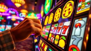 Play Free Credit Slot on a vibrant casino slot machine with colorful reels and neon lights.