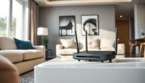 Efficient vpn router for home delivering seamless connectivity in a stylish setting.