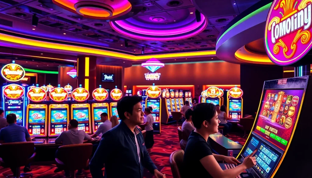 เล่นเกมสล็อต 918kiss slot ในคาสิโนที่มีบรรยากาศสดใสและน่าตื่นเต้น