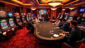 Experience a thrilling game night at Bugatti8, featuring luxurious casino tables and excited players.