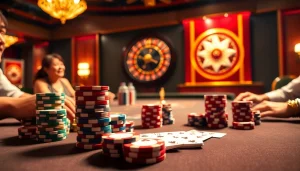 Experience excitement with new66 at a luxurious poker table filled with vibrant chips and cards.