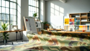Ontdek katoen met legerprint; army print, hoogwaardig camouflagedesign geschikt voor diverse projecten.
