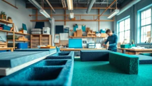 Design and create Custom Foam Inserts with vibrant materials in a professional workspace.