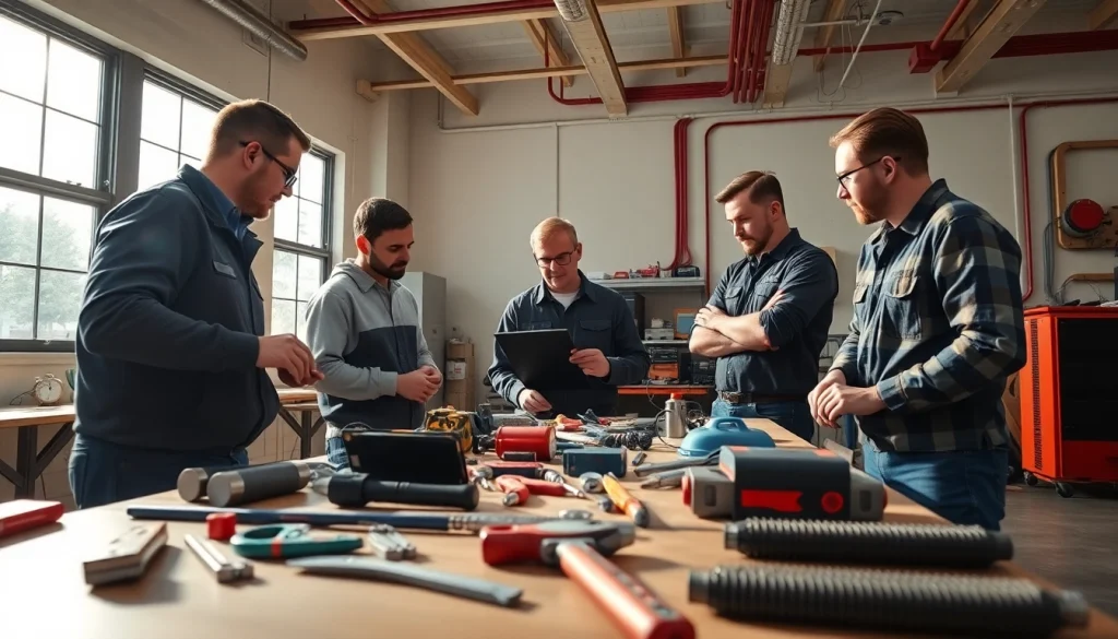Students learning at an electrician trade school Colorado, collaborating on hands-on projects.