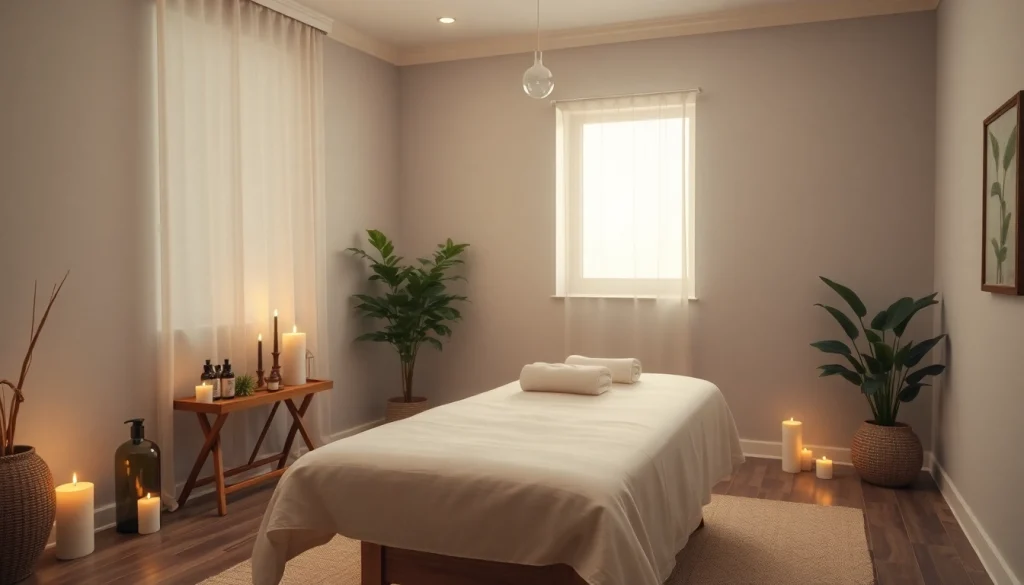 출장안마 service setup with calming ambiance and professional decor.