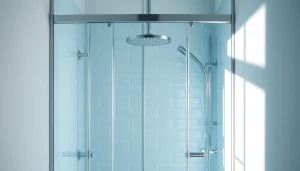 Duschkabine 90x90 in modernem Badezimmer mit stilvollem Design und eleganten Details.