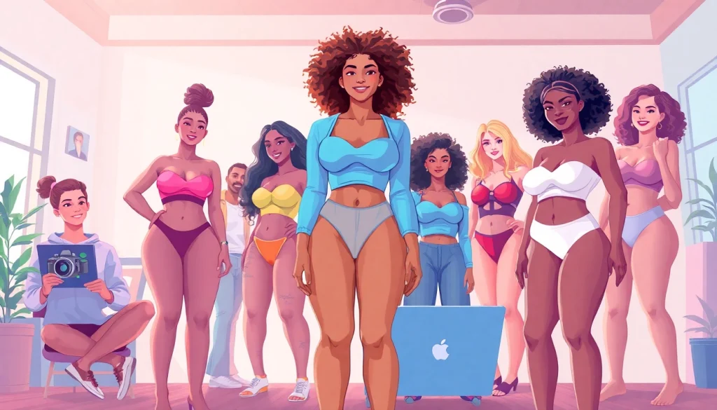 Explore diverse OnlyFans creators showcasing body types in a friendly, artistic setting, resonating with the search onlyfans by body type.