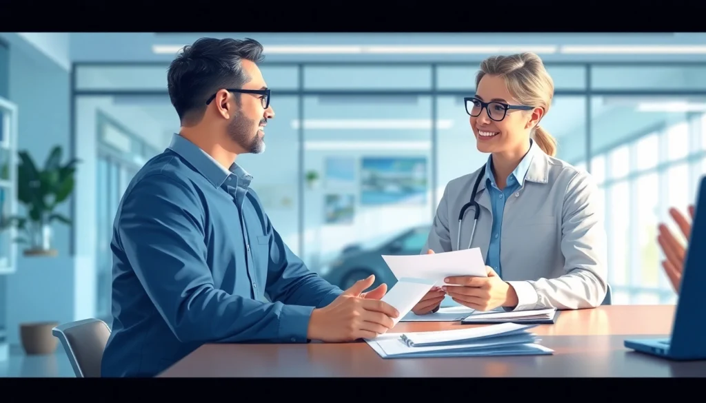 Why choose Pretzel warranty? Confident customer engages with representative discussing benefits.